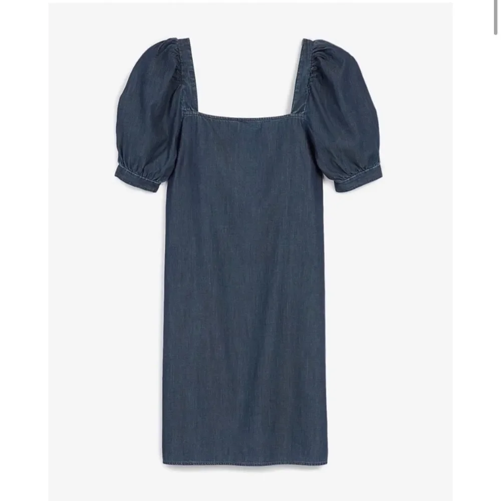 Express Denim Puff Sleeve Mini Shift Dress – Western Cottagecore Size S - Picture 3 of 9
